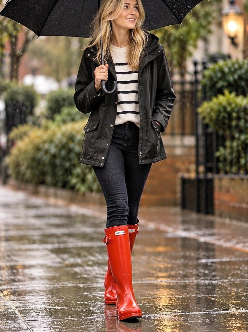 Hunter Original Tall Gloss Rain Boots Red US 8